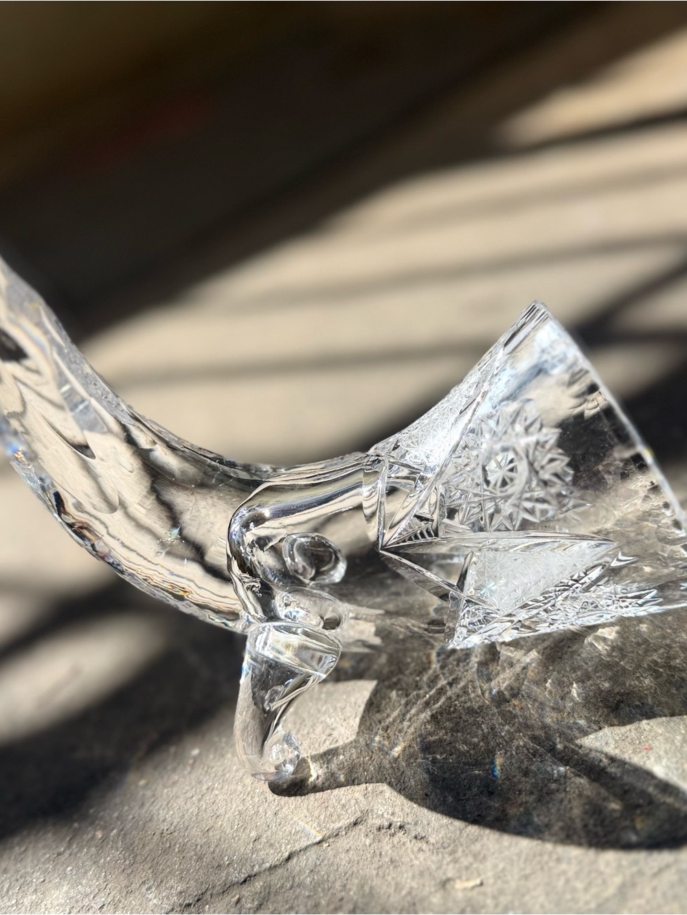 Clear Decorative Cut Glass Bull Figurine - Crystal Accent